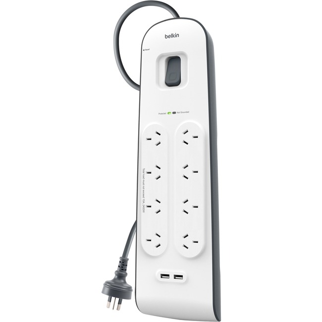 Picture of Belkin 8 Way Surge Board with 2 x USB Ports (2.4A)